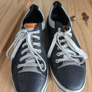 Mens Crocs black white devario size 11